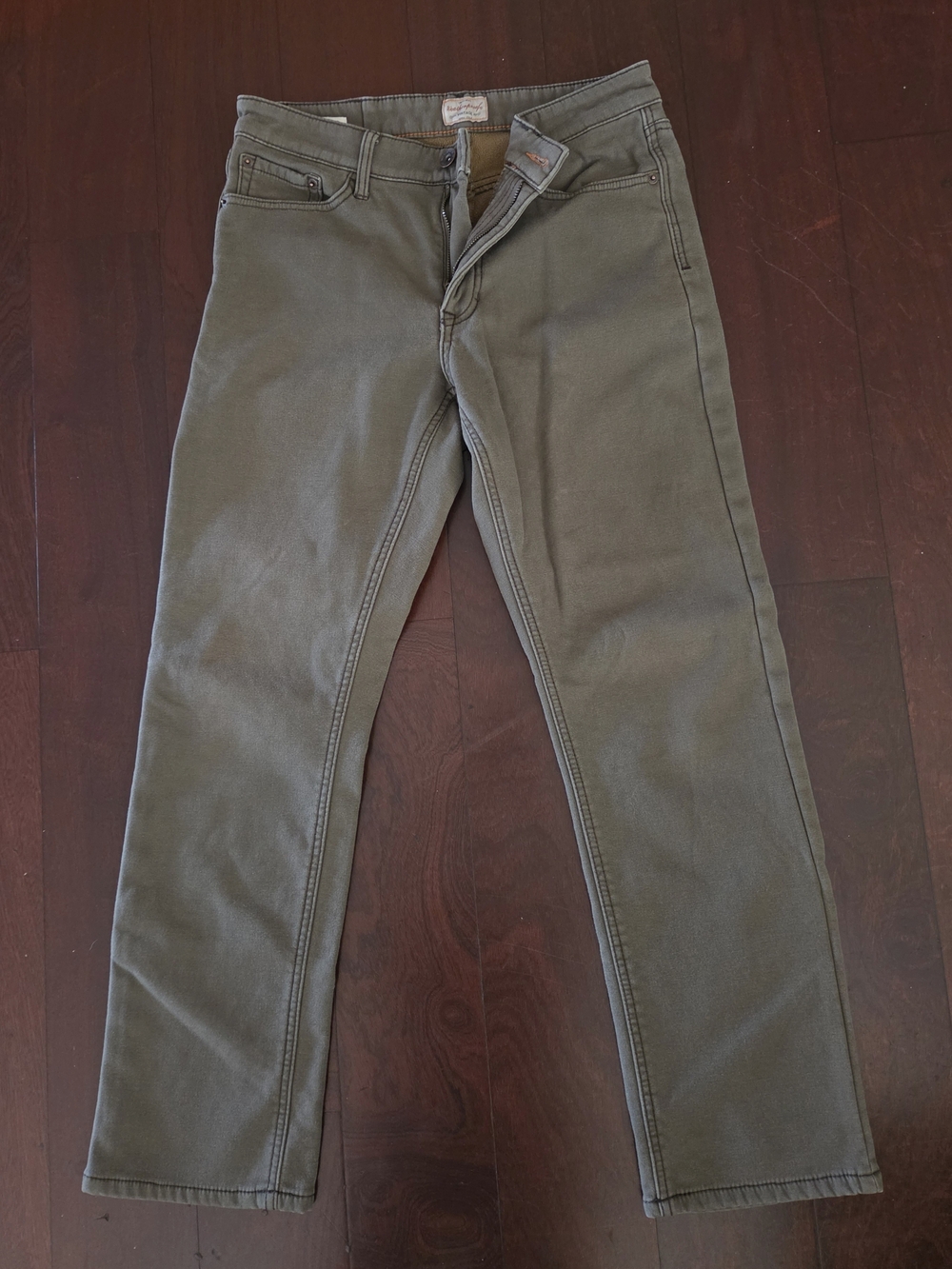 Weatherproof Vintage Olive Green Fleece-Lined Pants
